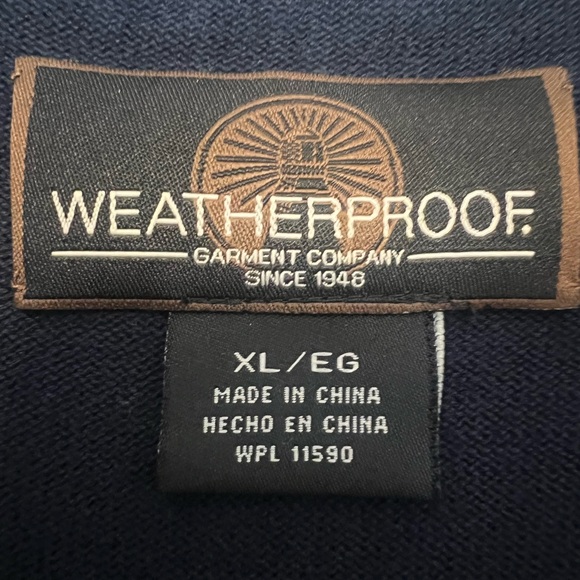 NWT Weatherproof 1/4 Zip PulloverNavy Blue Mens Sweater size XL - Picture 3 of 13